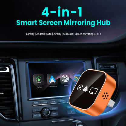 2026 Upgrade 4-in-1 Wireless Carplay Mirror Link Adapter Wired to Wireless Android Auto Plug & Play 5GHz WIFI For Wired Carplay