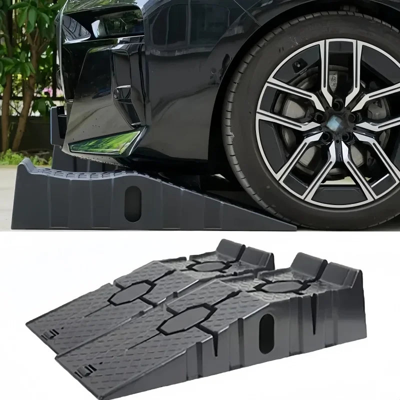 Heavy Duty Car Ramps Antiskid Working Plastic Support 2pcs Load 2500KG Car Maintenance Tools Ramp Board Ladder Jack Lift Tools