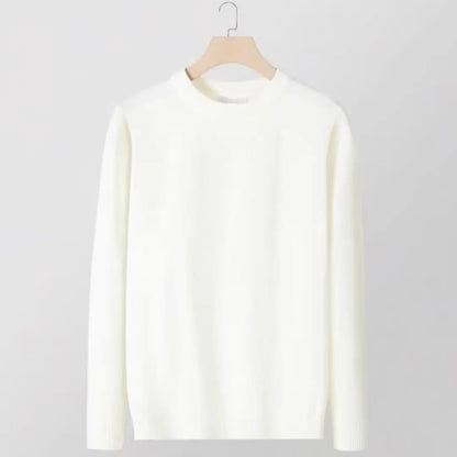 Sweater men's round neck solid color inner layer base sweater new 2025 autumn warm top sweater knitwear multi color selection