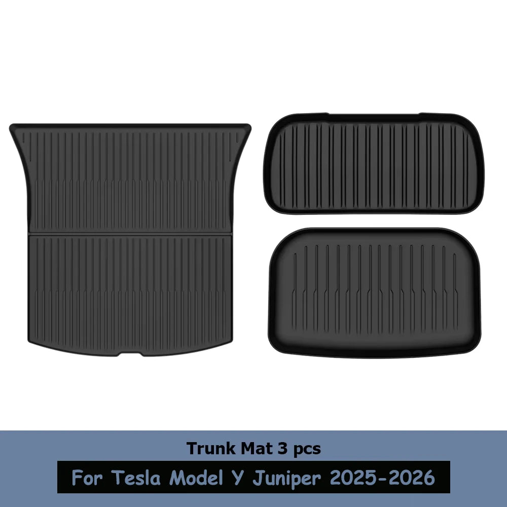 For Tesla Model Y Juniper 2025 2026,7-Pieces All-Weather TPE Floor Mats, Car floor mat accessories Waterproof and easy to clean