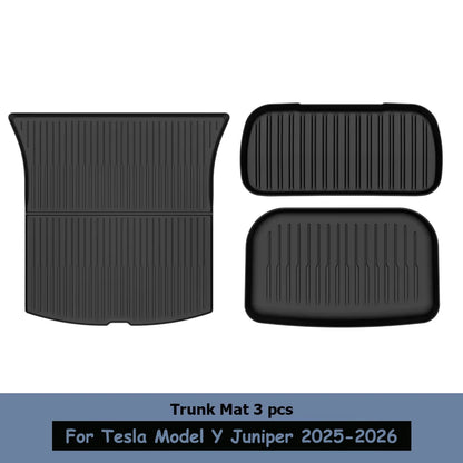 For Tesla Model Y Juniper 2025 2026,7-Pieces All-Weather TPE Floor Mats, Car floor mat accessories Waterproof and easy to clean
