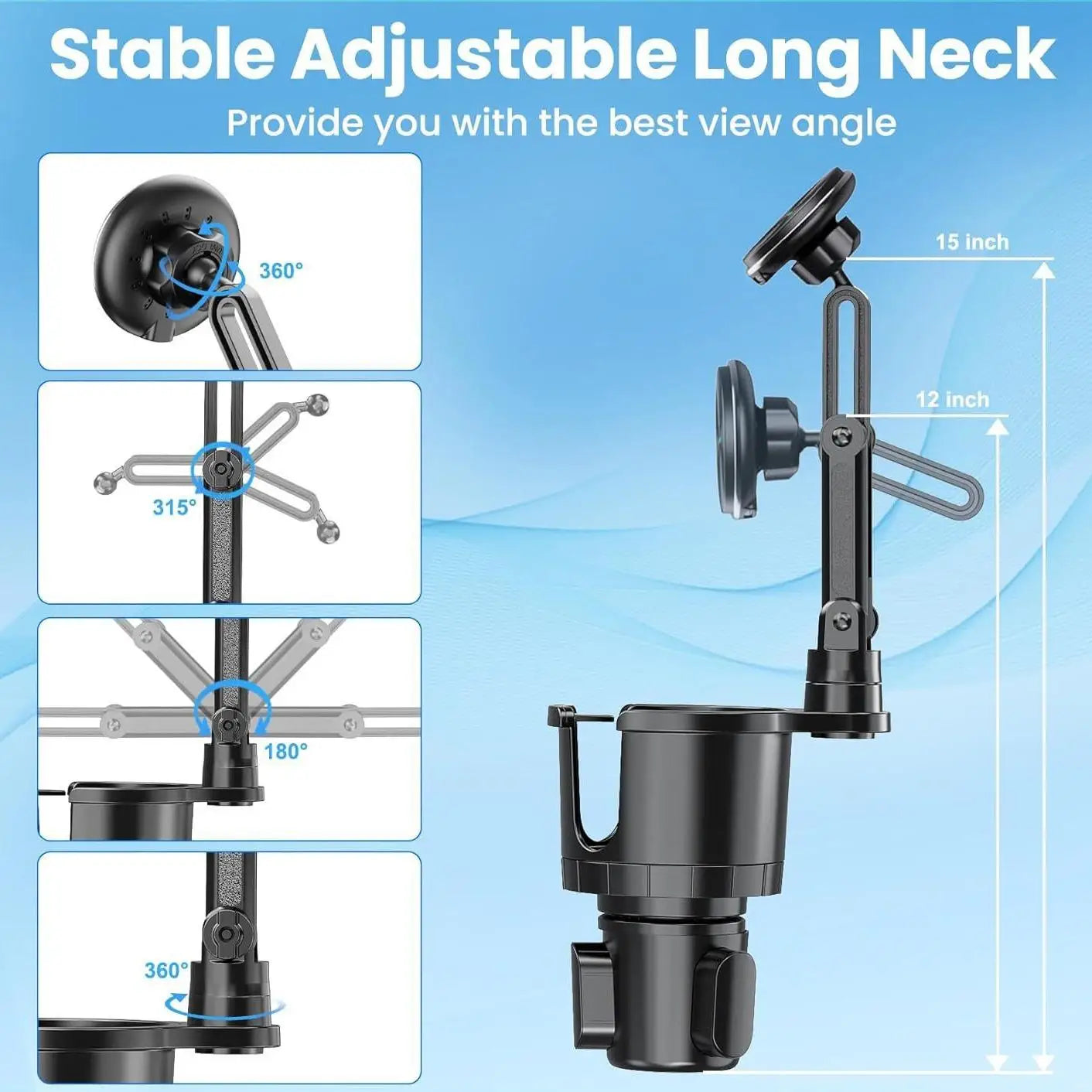 New Car Phone Holder Multifunctional Car Cup Holder Suction Mobile Phone Navigation Holder Magnetic Wireless Charger