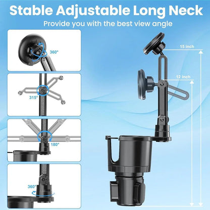 New Car Phone Holder Multifunctional Car Cup Holder Suction Mobile Phone Navigation Holder Magnetic Wireless Charger