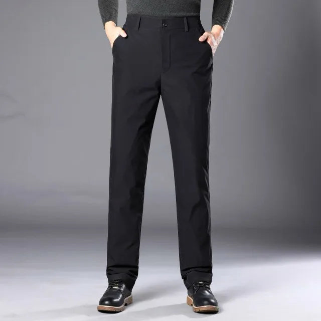 Yaloo Men's Business down Pants Slim Fit Outerwear Warmth Fashionable Not Bulky Wear Three Seasons Long Pants Business Casual...
