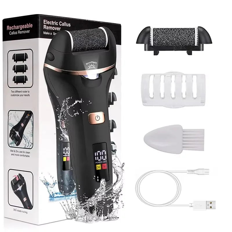 Waterproof Charged Electric Foot File for Heels Grinding Pedicure Tools Professional Foot Care Tool Dead Hard Skin Callus USB