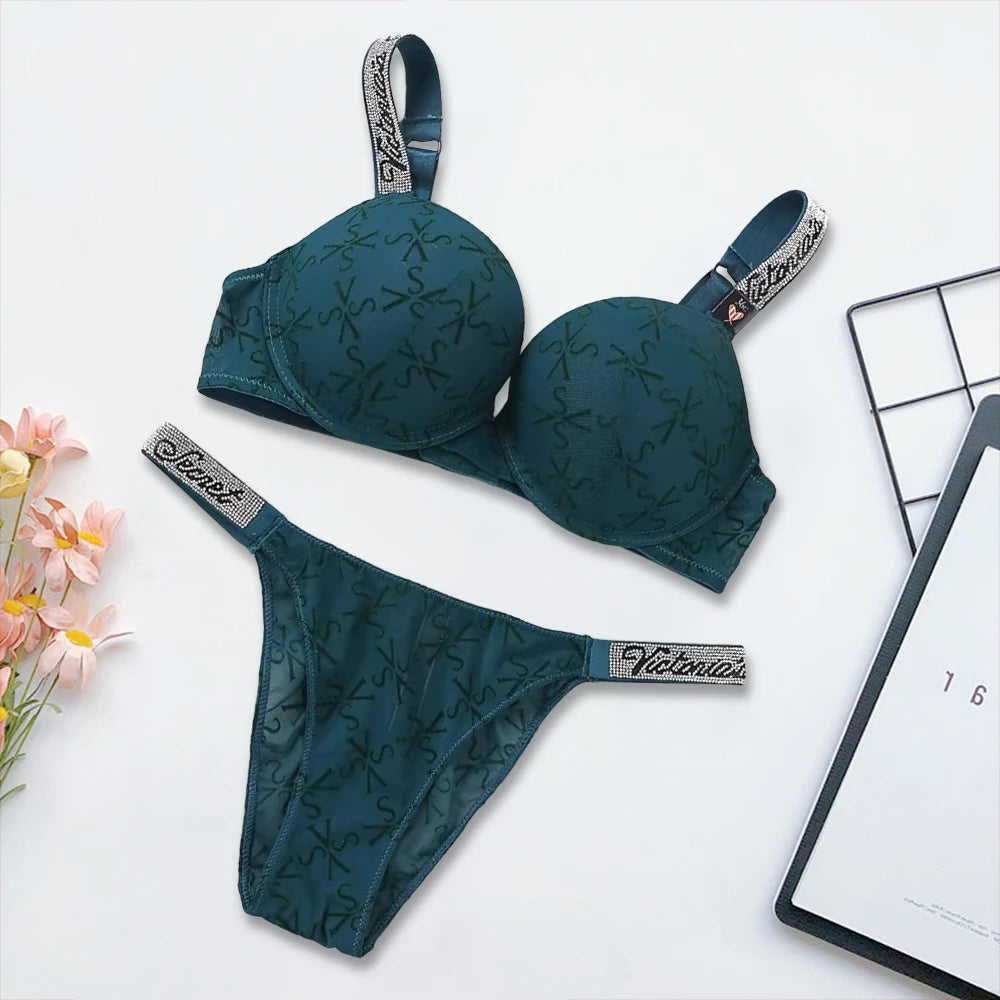 Sexy Lingerie Sporty Classic Padded Adjustable push up Lingerie Underwear Set Bras and Panty Set Victoria's Secret Women's