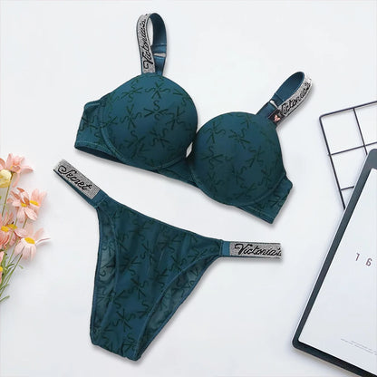 Victoria's Secret Lingerie Set Underwear Set Bras and Panty Set Women's Fashion Sexy Lingerie Sporty Padded Adjustable push up