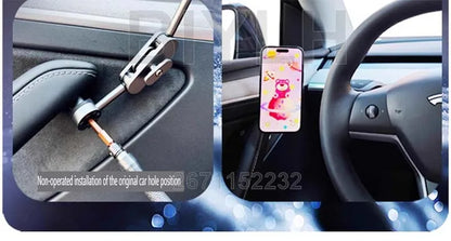Car Metal Mobile Phone Holder For Tesla MODEL Y Model 3 Highland 2025 Powerful Magnetic Door Side Mobile Phone Holder Accessorie