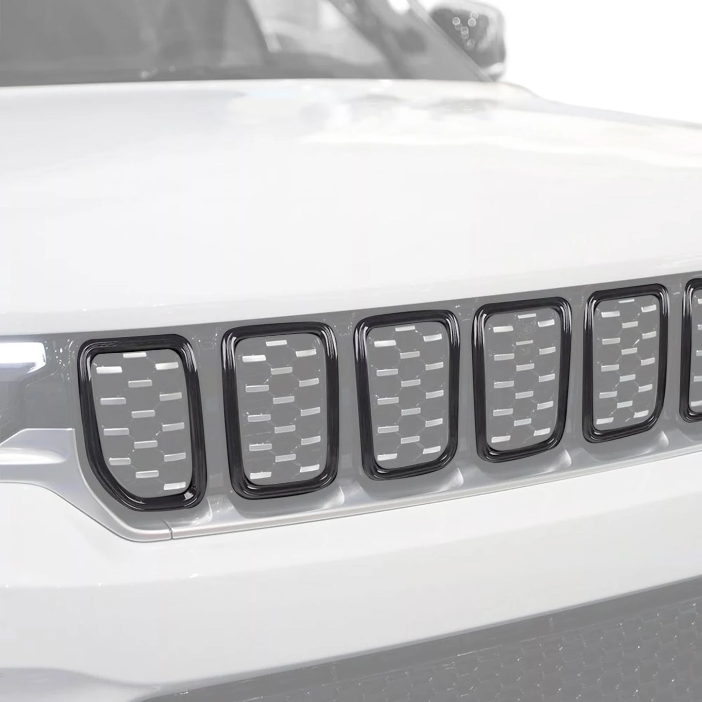 7PCS Car Front Grille Grill Inserted Mesh Cover for Jeep Compass 2021 2022 2023 2024 2025 Racing Grills Exterior Accessories