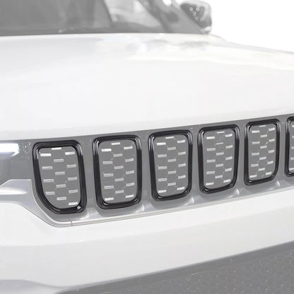 7PCS Car Front Grille Grill Inserted Mesh Cover for Jeep Compass 2021 2022 2023 2024 2025 Racing Grills Exterior Accessories