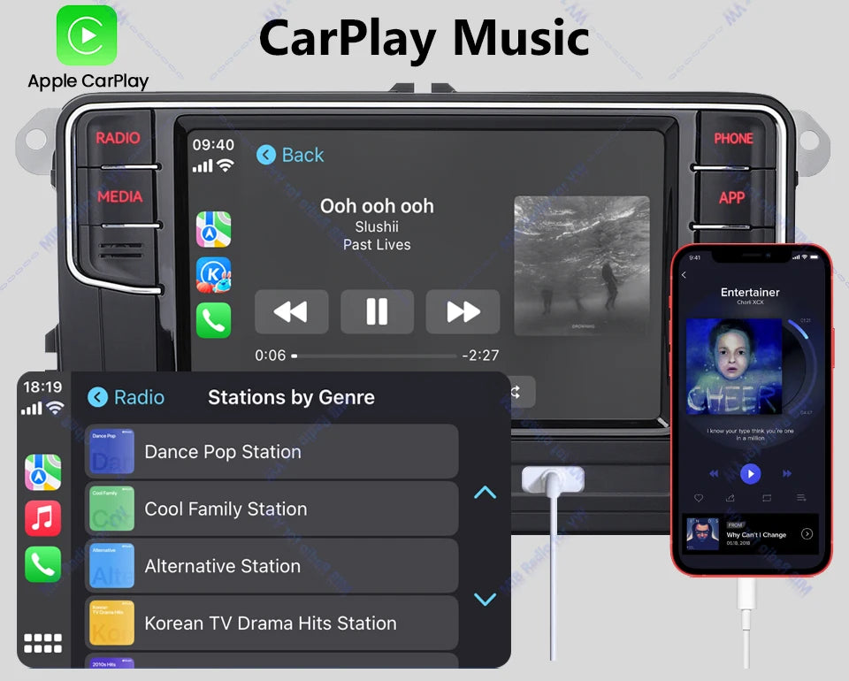 NONAME RCD330 Plus Carplay Car Radio Android Auto MIB Navigator Player 6RF035187F for VW Tiguan Golf 5 6 MK5 MK6 Passat Polo
