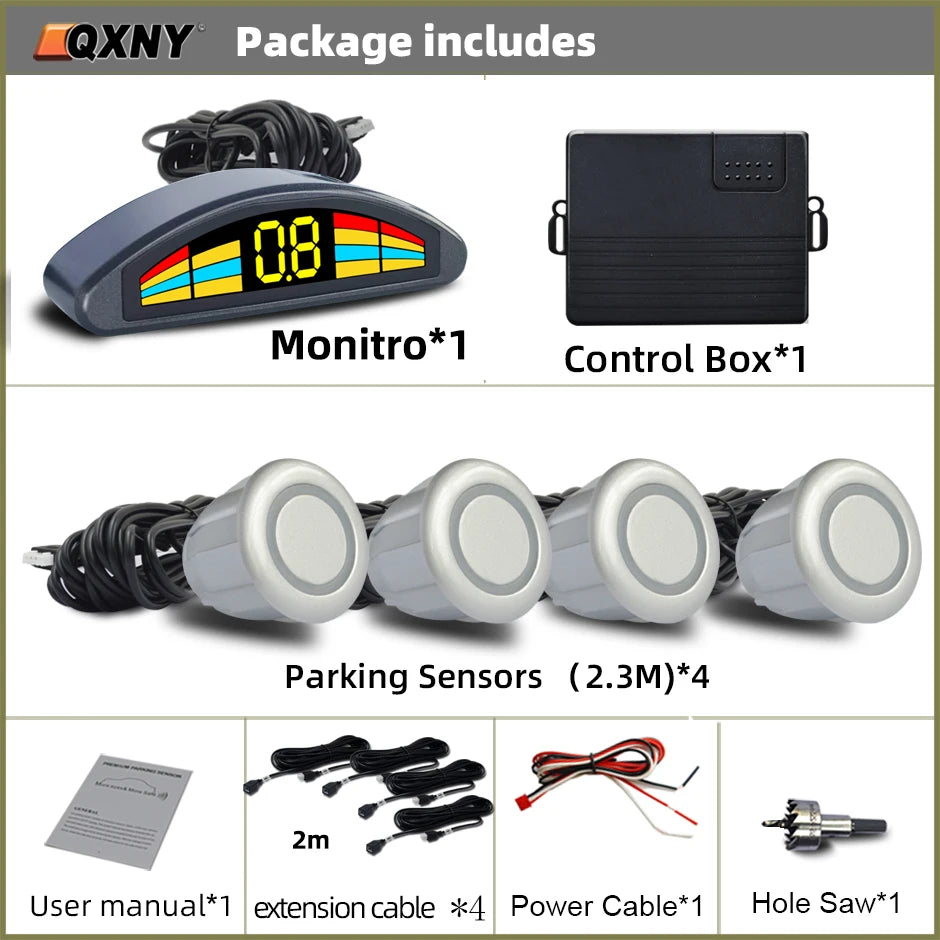 Professional Front Parking Sensor Kit Auto Car Prefix Parktronic Vehicle Assistant System Buzzer Alarm Volume Not Backup Radar