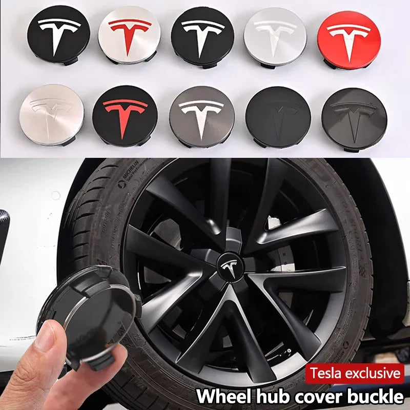 for Tesla Model Y X S Original Auto Accessories 4pcs/set 56mm Tesla Model 3 Model Y Original Covers Hub Caps Wheel Center Caps