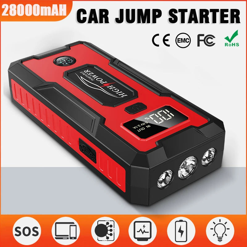 Car Jump Starter Starting Device Battery Power Bank 12V Jumpstarter Auto Buster Emergency Booster Car Charger Jump Start