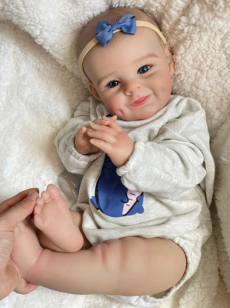 Cokela 20inch/50cm Real baby doll Real Soft Touch Baby Realistic Silicone Reborn Baby Doll With Hand-Drawing Hair