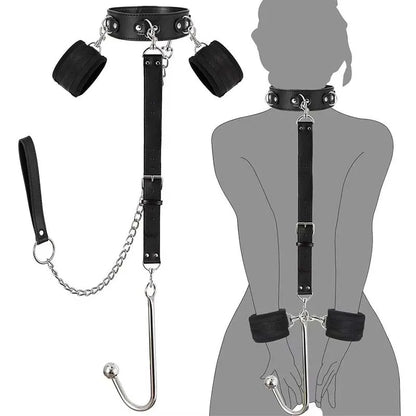SM Adult Sex Toy Backhand Binding Apertural Plug Anal Hook Bondage Toys Bdsm Kit Slave Bondage Handcuff Couple Bundle Game 18+