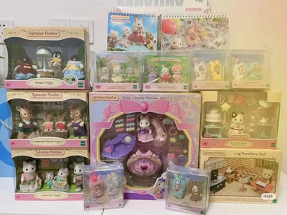 Original Japan Sylvanian Families Anime Figures Christmas Set Robot Unicorn Attack Toy Dressing Party Doll Festival Limited Toys