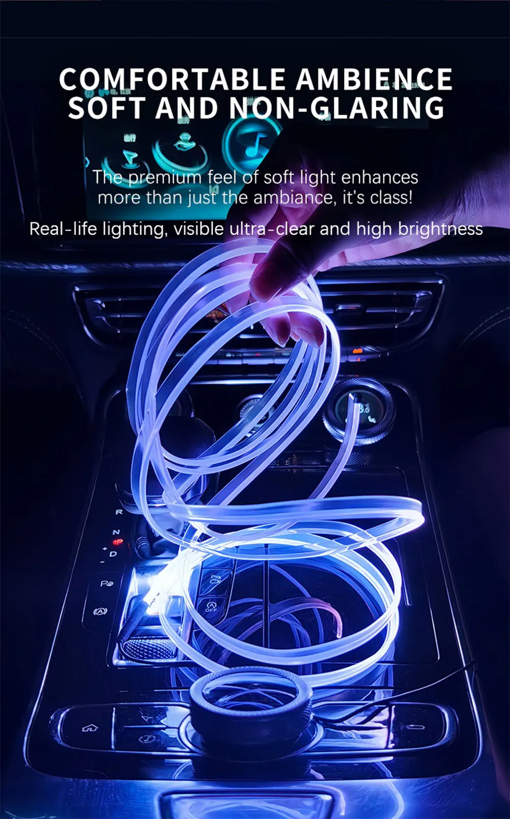 1M 3M 5M Car Fiber Optic led strip Atmosphere light for flexible AUTO interior Lamp Party decoration lights Neon strips 5V USB