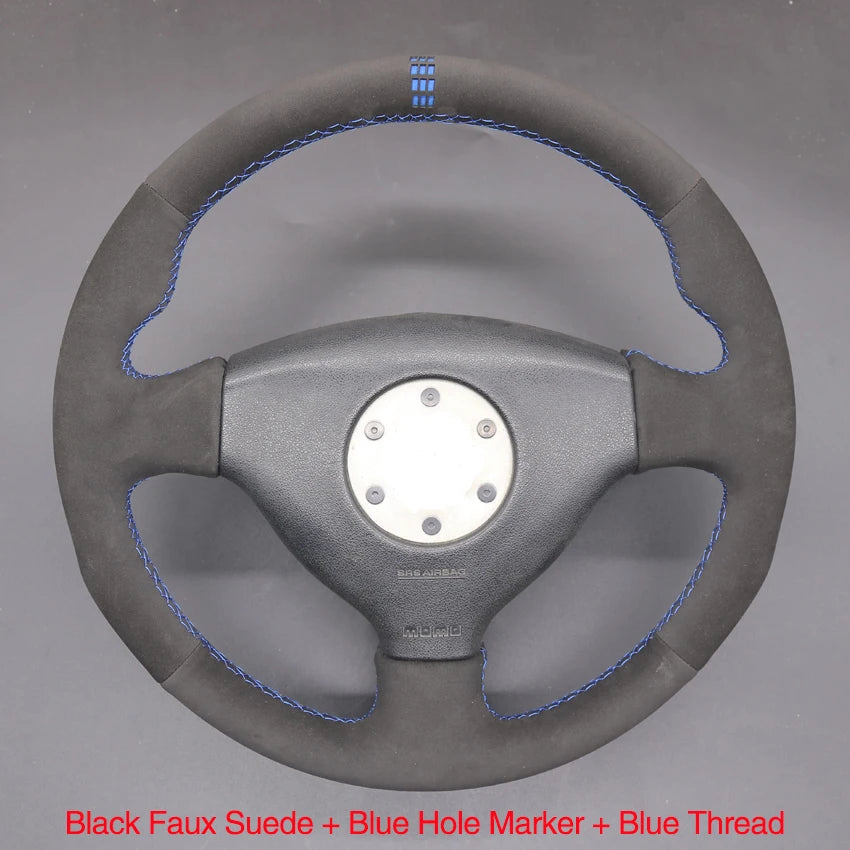 Black Faux Leather Car Steering Wheel Cover for Mitsubishi Lancer Evolution EVO VI 6 V 5 IV 4 1996-2000