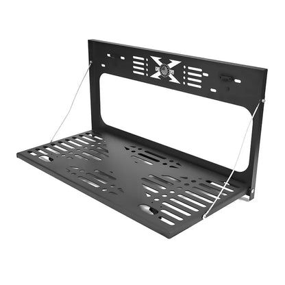 Tailgate Table Black Rear Foldable Shelf Fits for Jeep Wrangler JK JKU JL JLU 2007-2025 2/4 Door, Support up to 75lb Storage Car