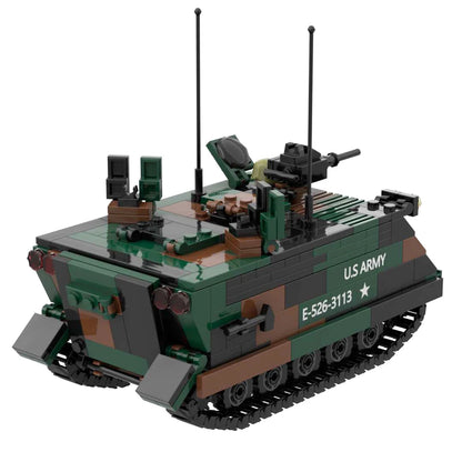 M113 3-Color Army Vehicle Building Blocks Toy Military Armored Personnel Carrier Bricks Set Assembly Kit Gift