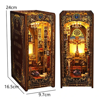Magical DIY Book Nook Kits Miniature Doll House With LED Light 3D Puzzles Building Wooden Bookshelf Bookend Toy For Adults Gifts