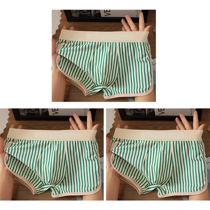 3pcs Pure Cotton Mens Boxer Briefs Males Strip Underwears Boy Comfortable Underpants Mans Breathable PantiesTeenage Boxer Shorts