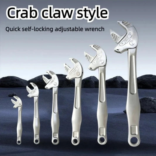 Heavy Duty Industrial Self Adjusting Ratchet Crab Claw Pipe Wrench Wide Jaw for Automotive Plumbing Manufacturing Repair Tool