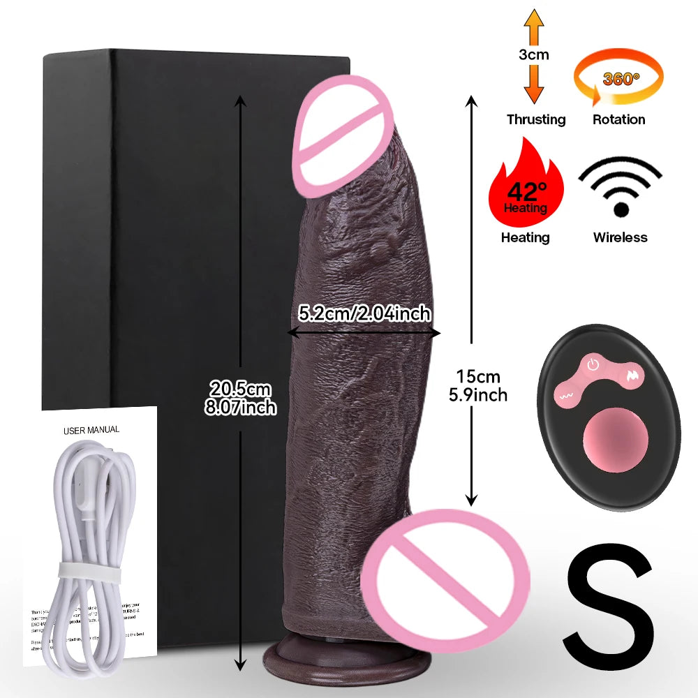 Remote Control Soft Penis Vibrator Realistic Dildo Sex Toy For Woman Telescopic Dick Toy Artificial G Spot Thrusting Sexy Toy