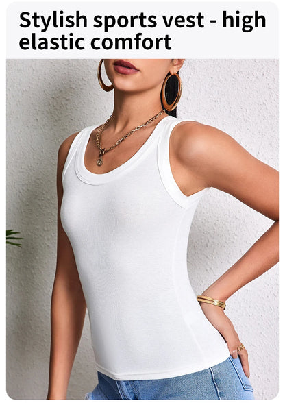6/3/1 Piece Ladies Bottoming Solid Color Fashion Threaded Vest Casual Joker Sports Girl Mixed Color Combination Coat Parent-chil