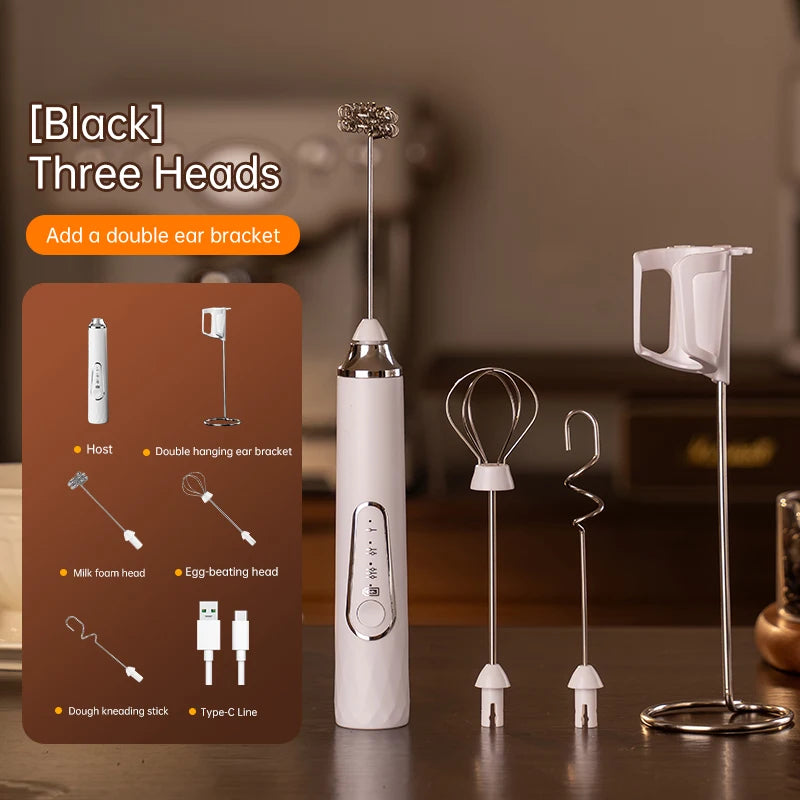 Milk Frother Wand Coffee Frother Handheld Foam Maker For Latte Rechargeable Electric Milk Frother Handheld Drink Mixer Gift Idea