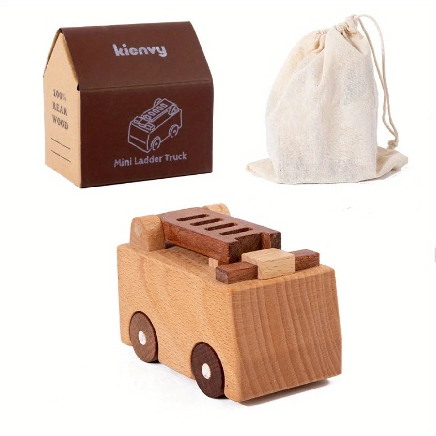 11-Piece Wooden Solid Wood Engineering Vehicle Series Toys and Gifts for Kids