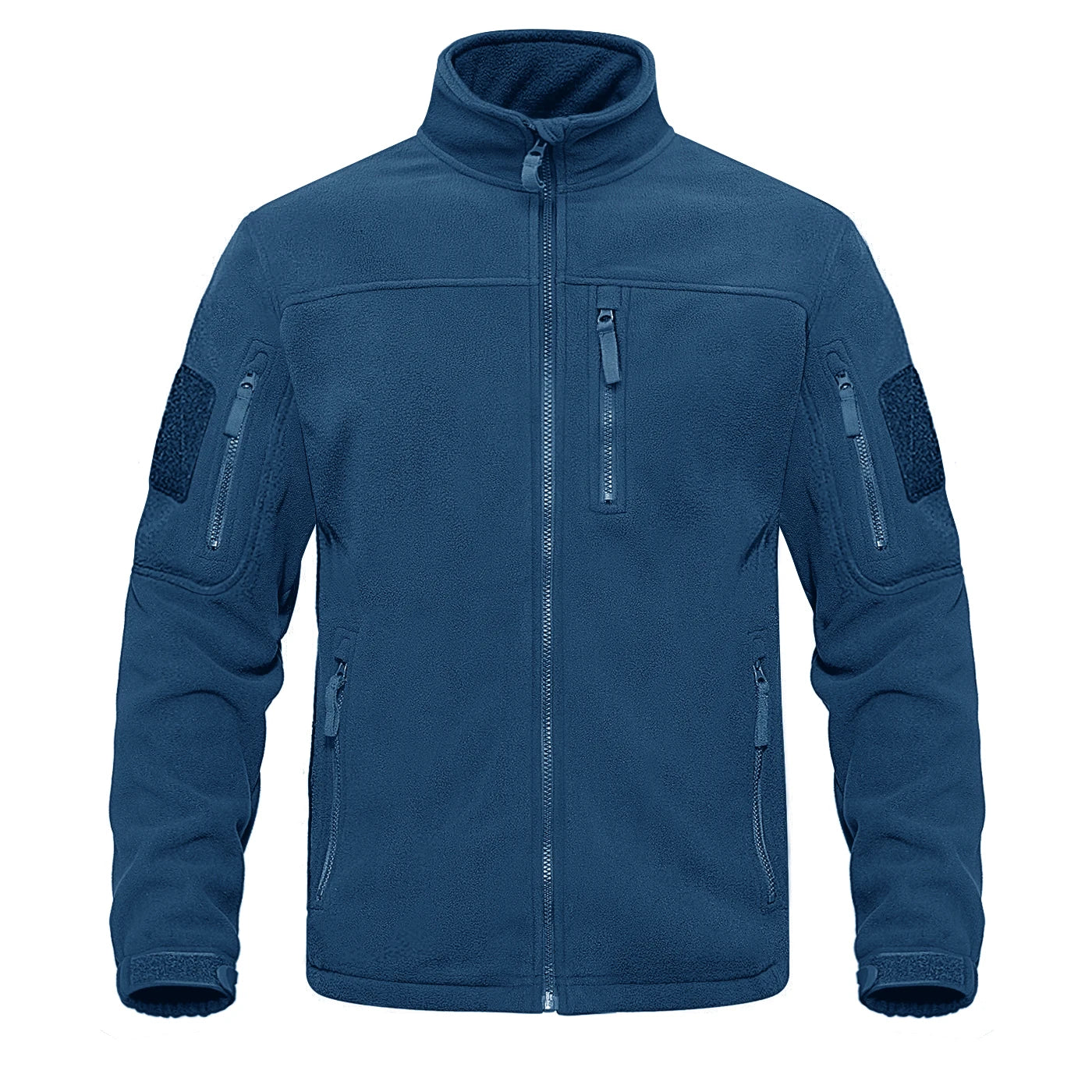 TACVASEN Full Zip Up Green Fleece Jacket Thermal Warm Work Coats Mens Zipper Pockets Jacket Hiking Training Outwear Windbreaker