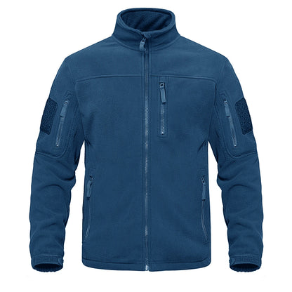TACVASEN Full Zip Up Green Fleece Jacket Thermal Warm Work Coats Mens Zipper Pockets Jacket Hiking Training Outwear Windbreaker