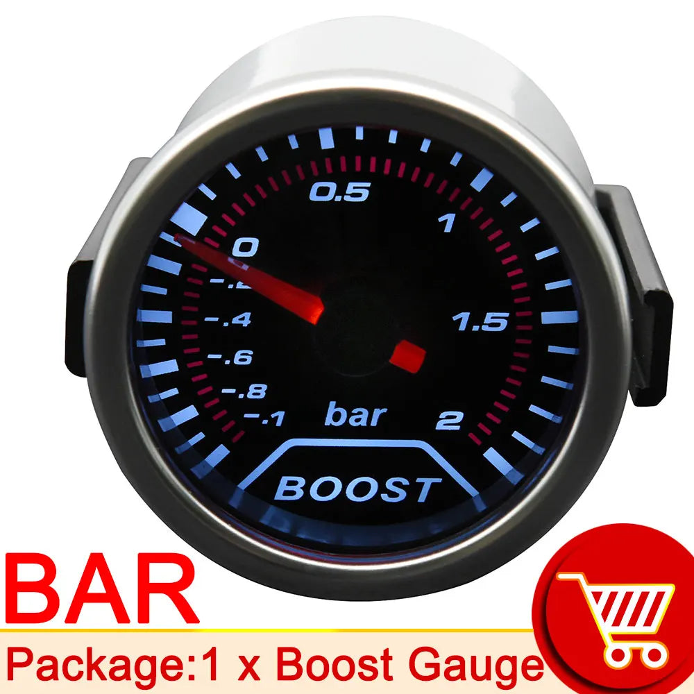 AD 52mm Water Temperature Gauge + 10mm Sensor  Boost Gauge Bar Psi Vacuum Oil Temp Press Voltmeter Tachometer RPM Car Gauge Pods