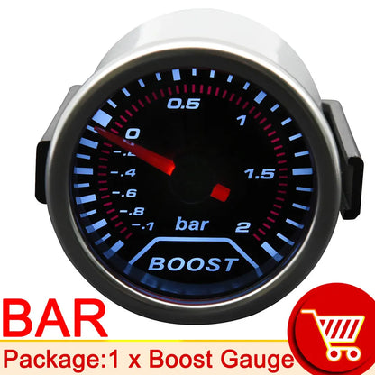 AD 52mm Water Temperature Gauge + 10mm Sensor  Boost Gauge Bar Psi Vacuum Oil Temp Press Voltmeter Tachometer RPM Car Gauge Pods