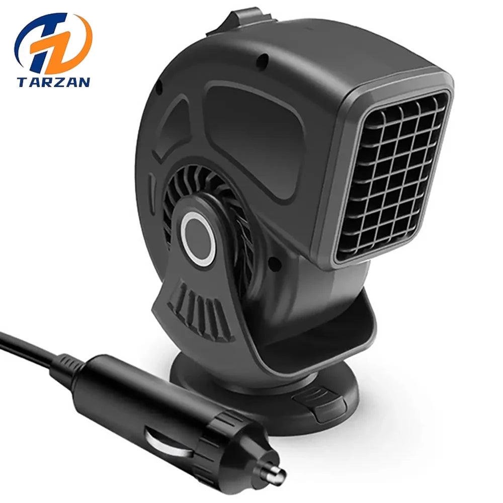 360°Rotate Protable Car Heater for Car Glasses Fogged Demister Defroster 12V 200W Dual Modes Winter Warmer Summer Cooling Fan