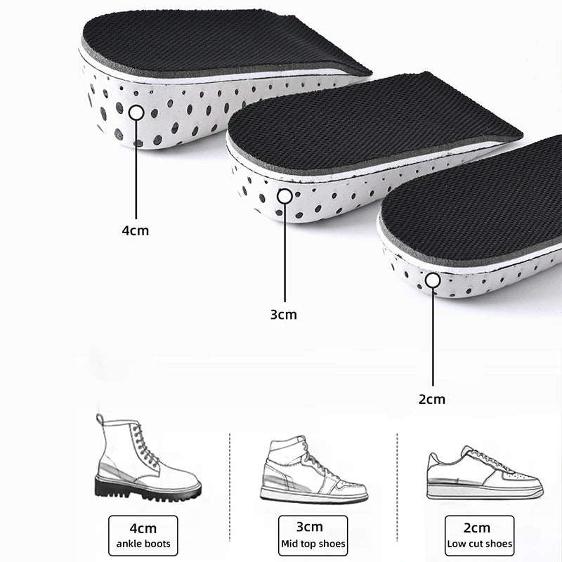 1/4/8Pairs Height Increase Insole Do Not Collapse Half Pad Breathable Memory Foam Heel Lifting Inserts Shoe Lifts Shoe Pads