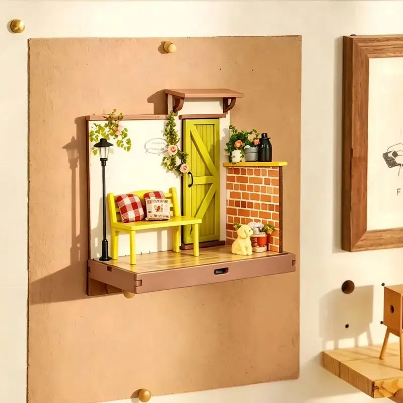 DIY Wooden Hut Model Fridge Magnet Pastoral Style 3D Stereo Wall Decor Hand Assembled Block Assembly Home Decor For Craft Lovers