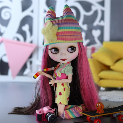ICY DBS Blyth doll 1/6 bjd Red and Black hair series dolls nude joint body for girl gift