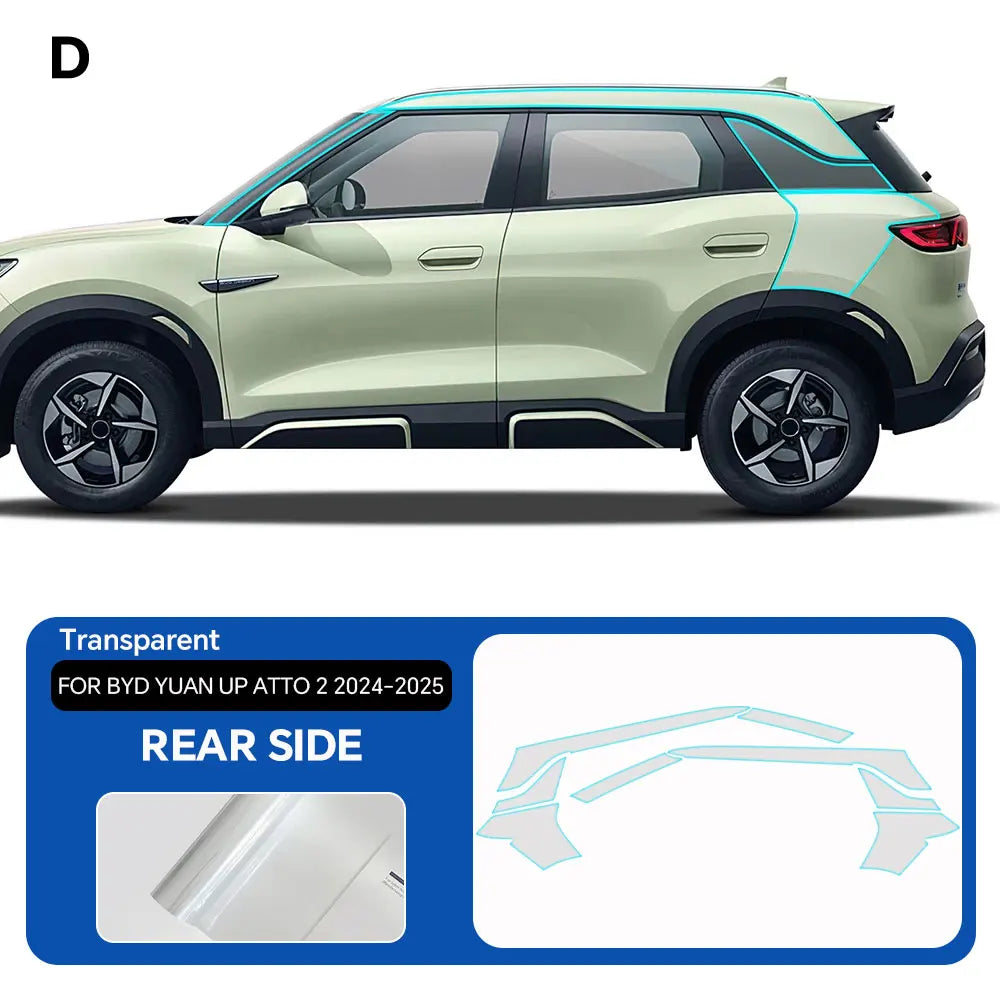 Paint Protection Film Clear Vinyl Gloss Self Healing Wrap Precut Full Car Anti-Scratch UV Protection For BYD Yuan UP ATTO 2 2024