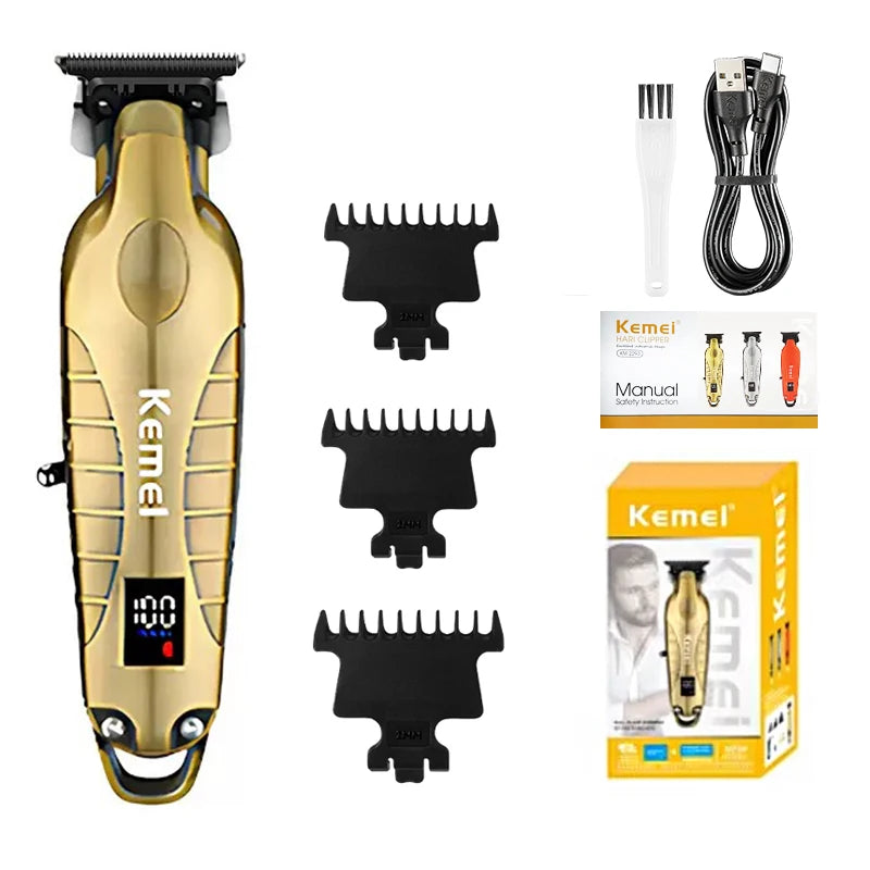 Kemei KM-2293 7000RPM Barber Professional Electric Hair Clipper Trimmer Cordless USB Charging Rechargeable Hair Clippers