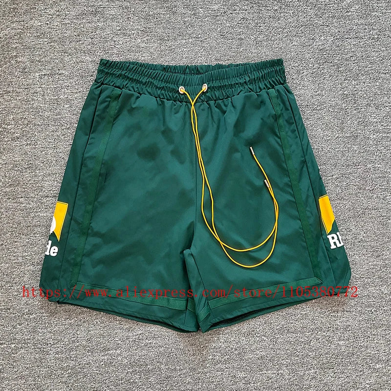 New Arrival RHUDE Print Casual Shorts Loose Street Shorts with Pockets Men's High Quality Shorts
