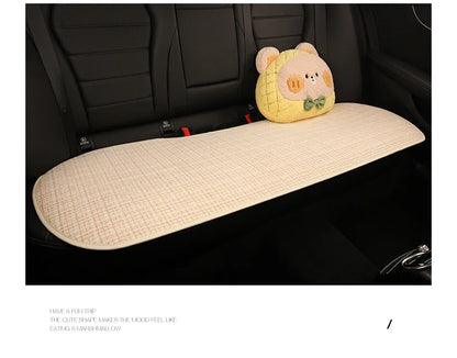 Bear Plush Seat Cushion Cover Universal Skin-Friendly Cute Soft Car Pillow Case Autumn Winter Decorative Seat Accessories