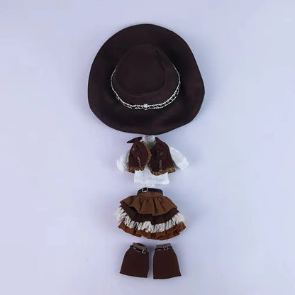 Icy Dbs Blyth Doll Dress Western Cowboy Costume With Hat For Anime Girls 1/6 Bjd Collectible Figure Cosplay Accessories