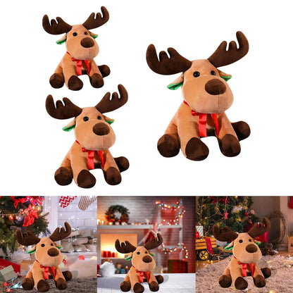 Reindeer Plush Toy Christmas Elk Plush Toy Decor Cartoon Cozy Stuffed Animals