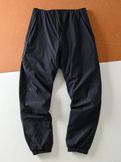 Outdoor Men's Casual Cotton Pants Loose Fit Windproof Water-resistant Lightweight Winter Fashion Trousers Youth Style