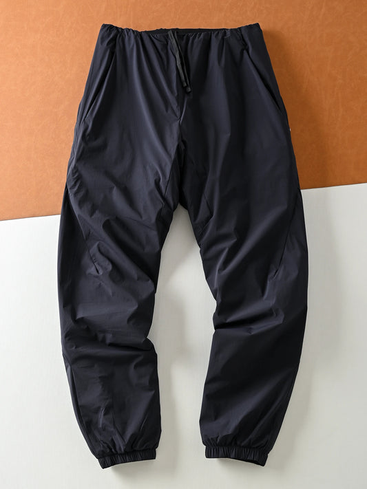 Outdoor Men's Casual Cotton Pants Loose Fit Windproof Water-resistant Lightweight Winter Fashion Trousers Youth Style