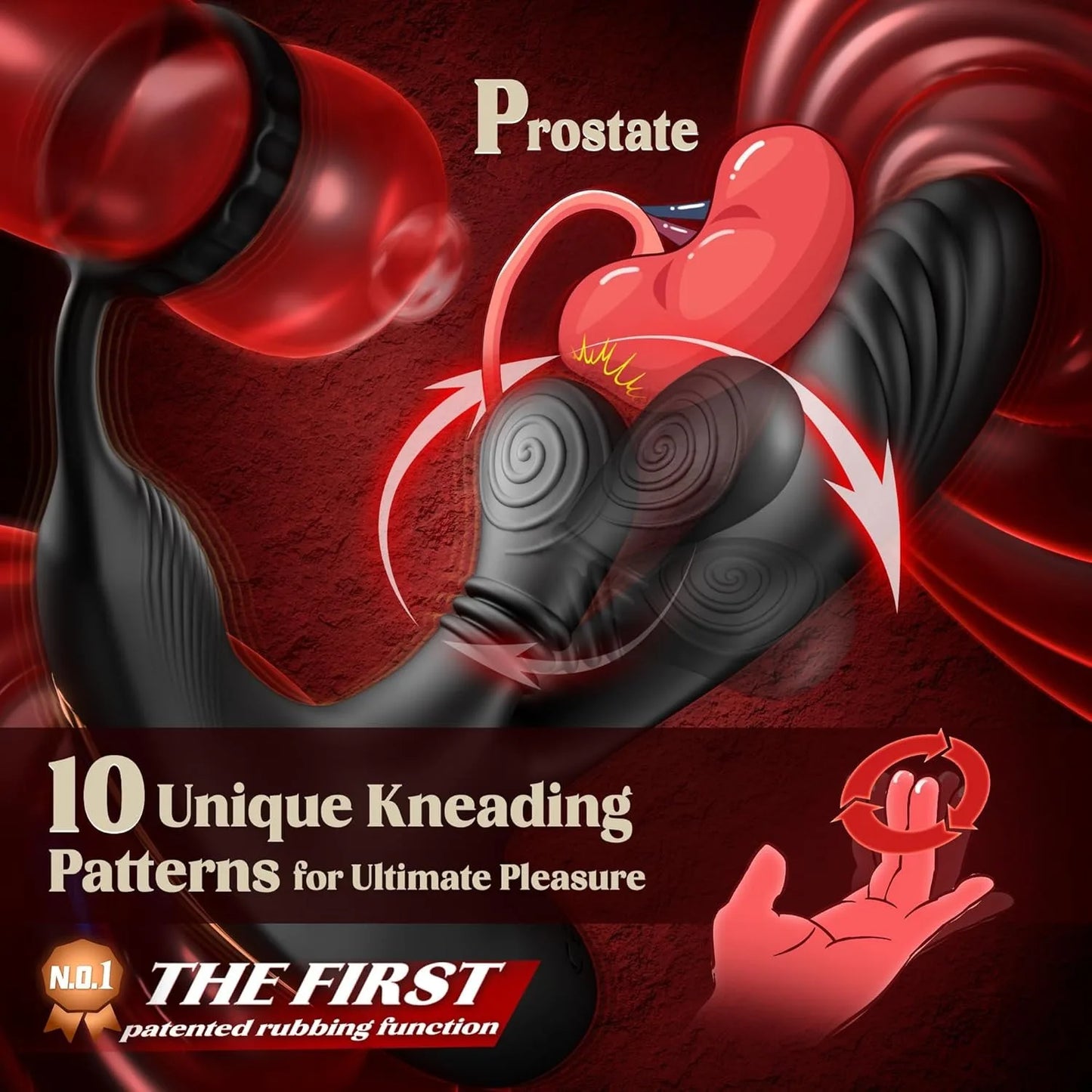 Anal Vibrator Prostate Massager with Cock Ring Buttplug Stimulator with 10 Kneading & 10 Vibrating Modes Sex Toys for Men Gay