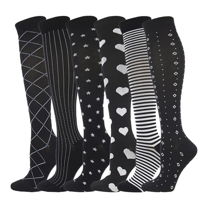 3/5/6 Pairs Compression Socks Exercise Mountaineering Running Sports Socks Elastic Medical Blood Circulation Swelling Nurse Sock